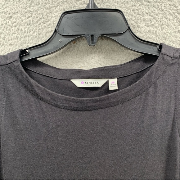 Athleta Westwood Bodycon Dress Black Tiered Waist Ruched Soft Stretch Size XS - Picture 10 of 16